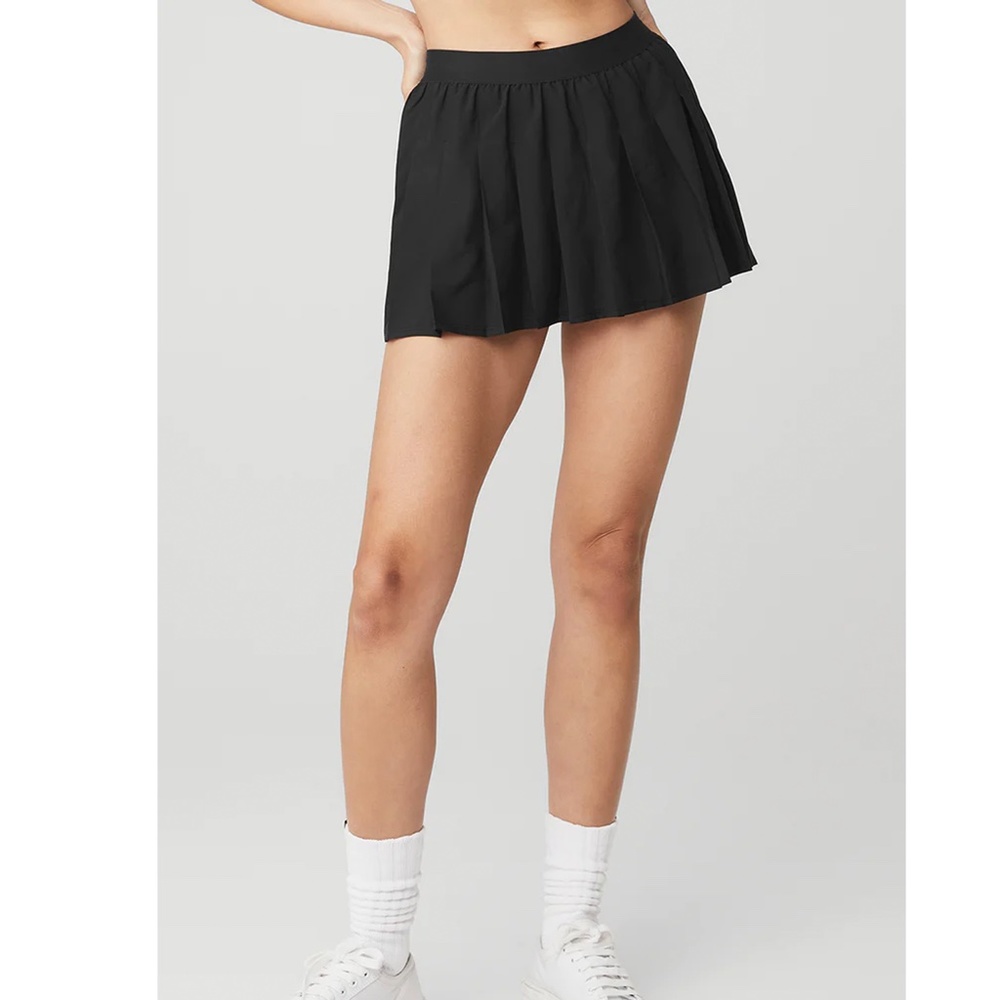 NEW ALO VARSITY TENNIS SKIRT  - Black / S